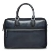 LodinG Porte-document en cuir bleu gris Marine Outlet