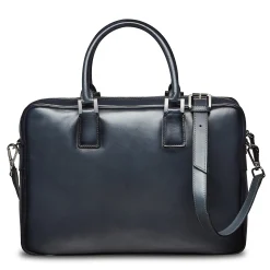 LodinG Porte-document en cuir bleu gris Marine Outlet