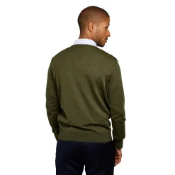 LodinG Pull col v 100% pure laine Mérinos Kaki Store